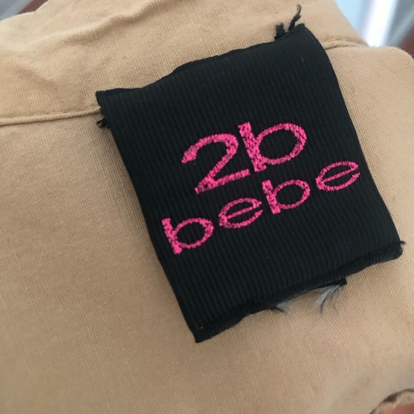 2b Bebe Light Brown Shirt with Satin Details - Picture 8 of 8